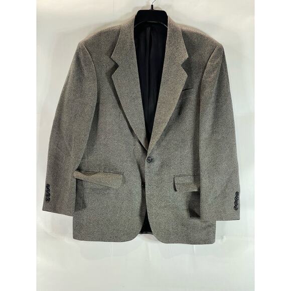 OSCAR DE LA RENTA Signature Men's Short Textured Two-Button Wool Blazer SZ 38S - Picture 1 of 11